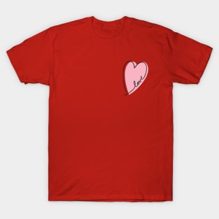 Pink Heart Love Letters Line Art T-Shirt